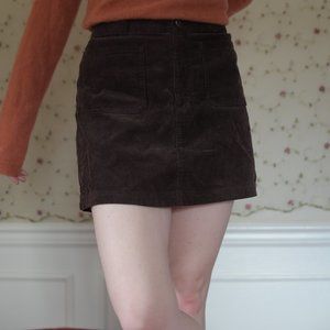 Chocolate Brown Corduroy Skirt